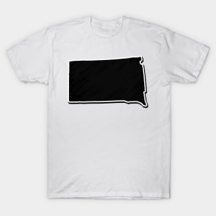 Black South Dakota Outline T-Shirt